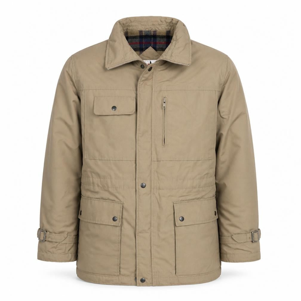 High Gear Men’s Beige Parka Jacket Size 40R Lined Outdoor Winter Coat