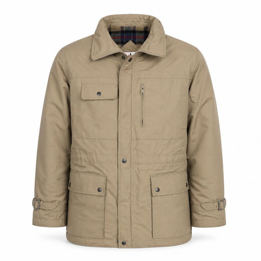 High Gear Men’s Beige Parka Jacket Size 40R Lined Outdoor Winter Coat