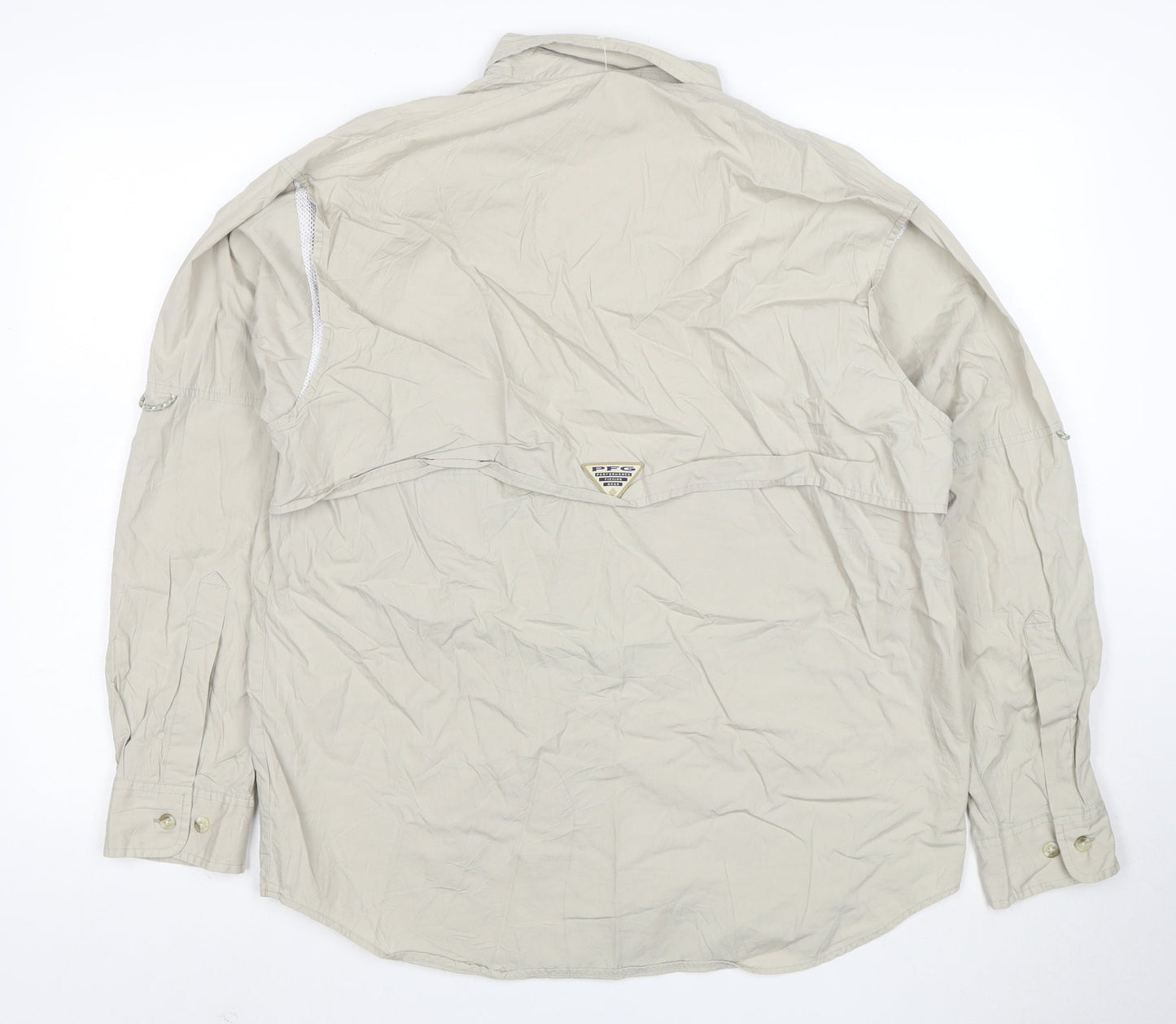 Columbia Mens Beige S Outdoor Fishing Basic Jacket Cotton Lightweight