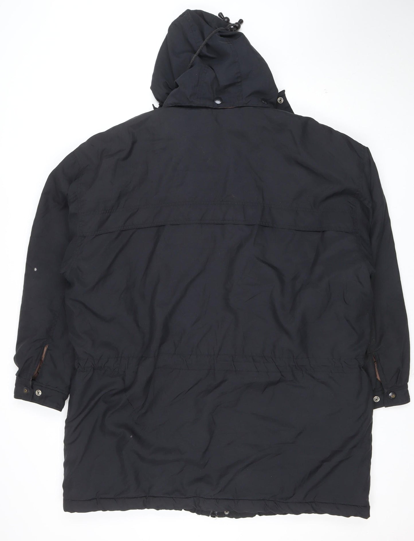 J. Riggings Men's Black L Parka Jacket Hooded Insulated Nylon Polyester