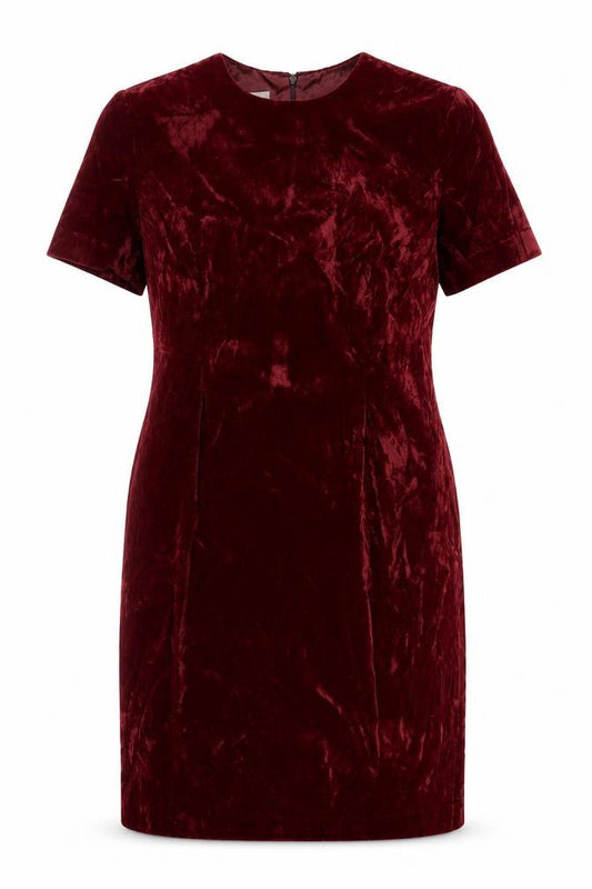 Leslie Fay Petite Women’s Red Velvet Sheath Knee Dress Size 10