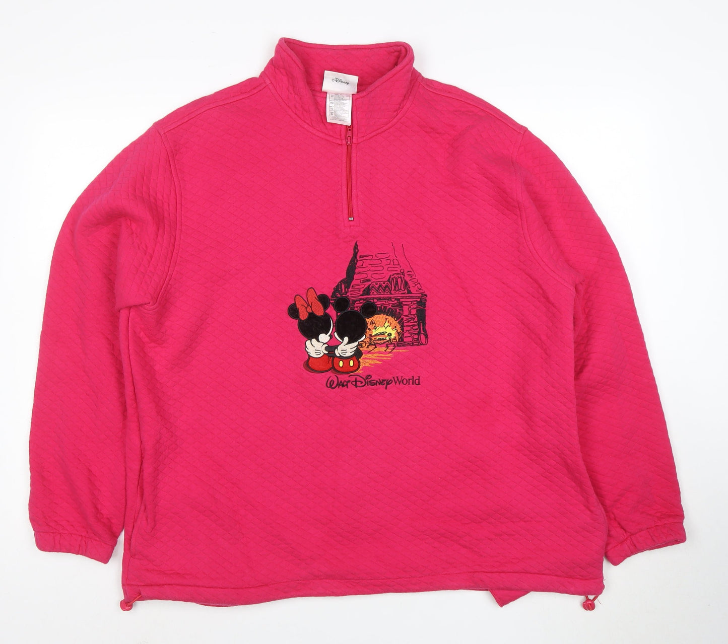 Disney Women’s Pink Walt Disney World 1/4 Zip Sweatshirt XL