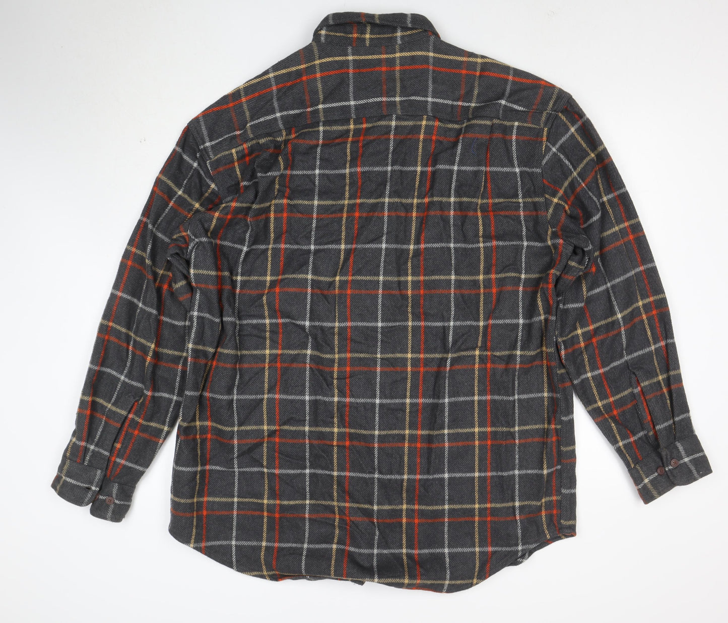 St. John’s Bay Men’s Grey Plaid Cotton Flannel Shirt XL Tall