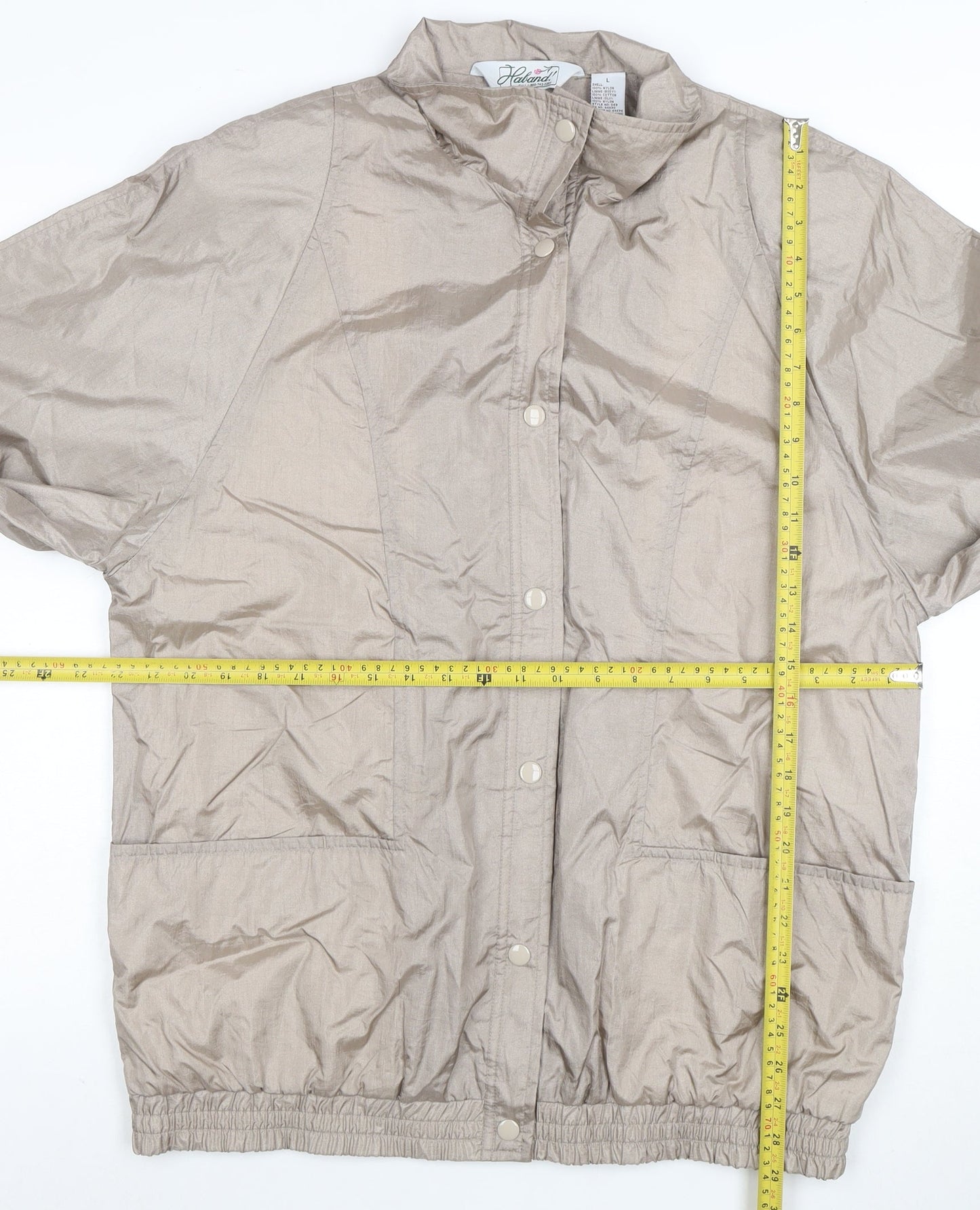 Haband Women Beige L Lightweight Nylon Lined Casual Jacket