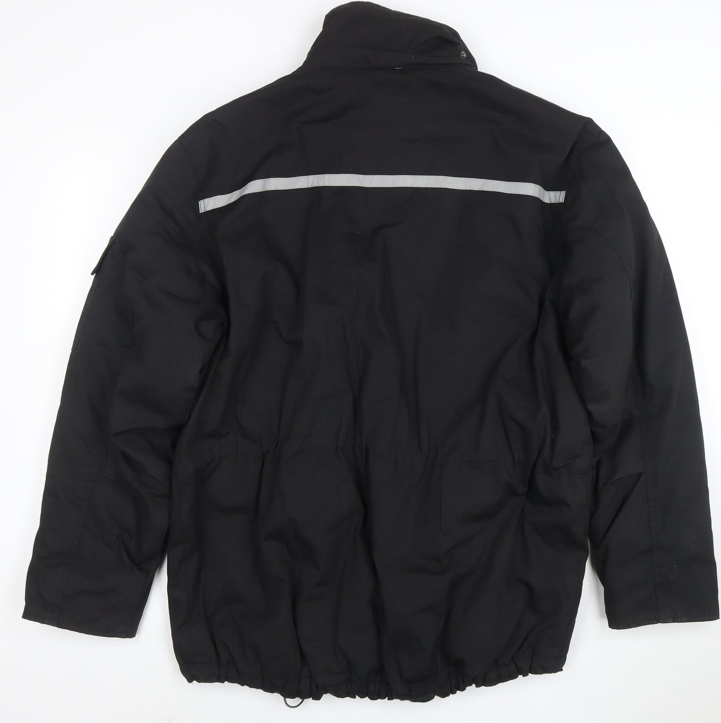 Nicks World Mens Black S Winter Parka Jacket with Reflective Trim