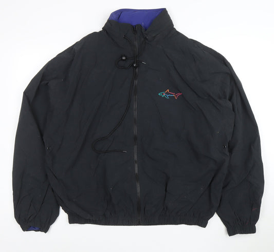 Greg Norman Men's Black Nylon Windbreaker Jacket L Golf Fit