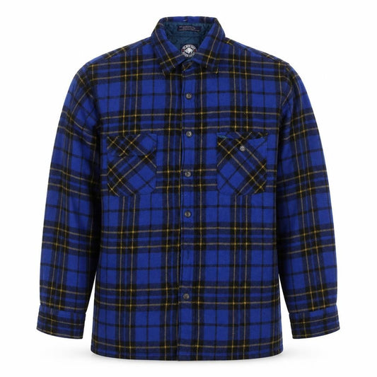 The Great Plains Mens Blue Checked Wool Lined Shirt Jacket L