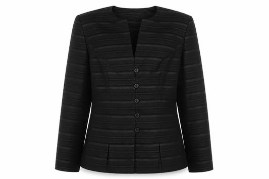 Leslie Fay Women's Black Striped Suit Jacket Size 8 Regular