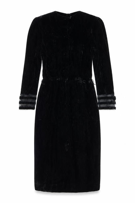 Albert Nipon Women Black Rayon Sheath Knee Length Dress Size 8