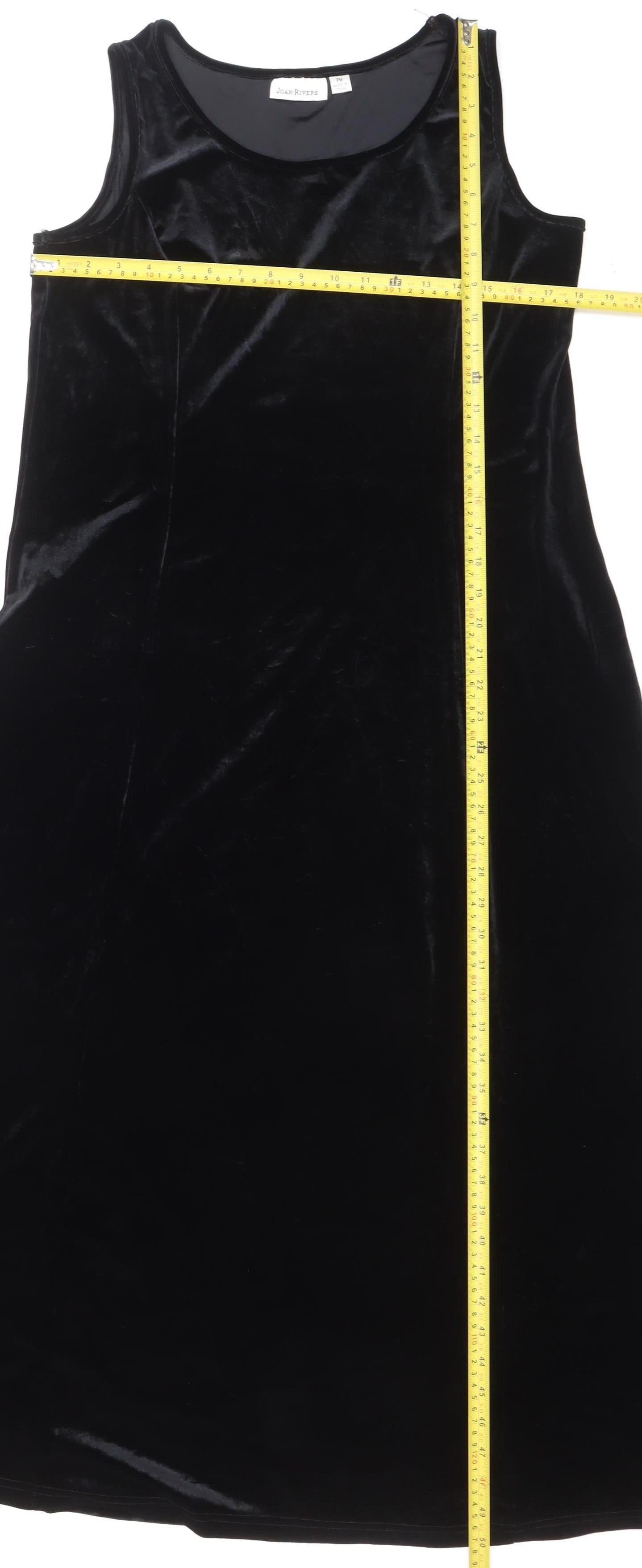 Joan Rivers Women's Black Velvet Sleeveless Shift Dress M