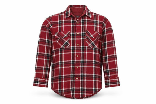 Birkdale Men's Red Plaid Flannel Long Sleeve Button-Up Shirt Size M