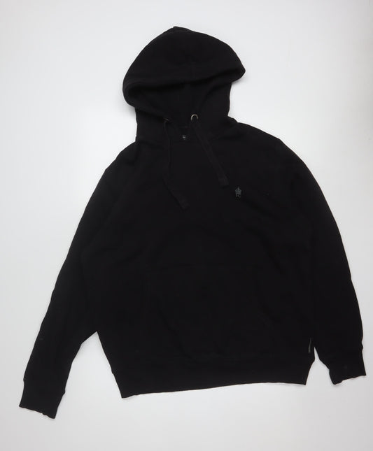 French Connection Men's Black XL Pullover Hoodie with Logo