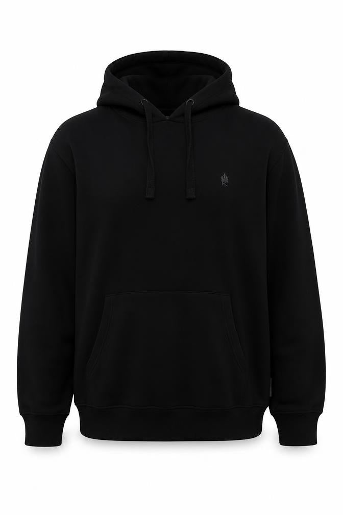 French Connection Men's Black XL Pullover Hoodie with Logo