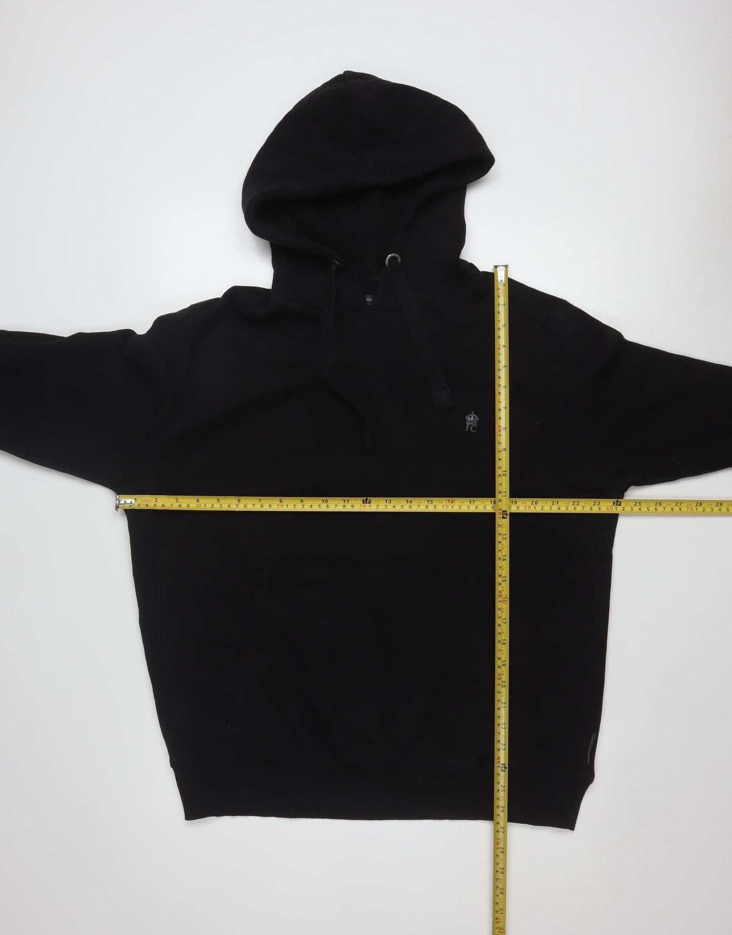 French Connection Men's Black XL Pullover Hoodie with Logo