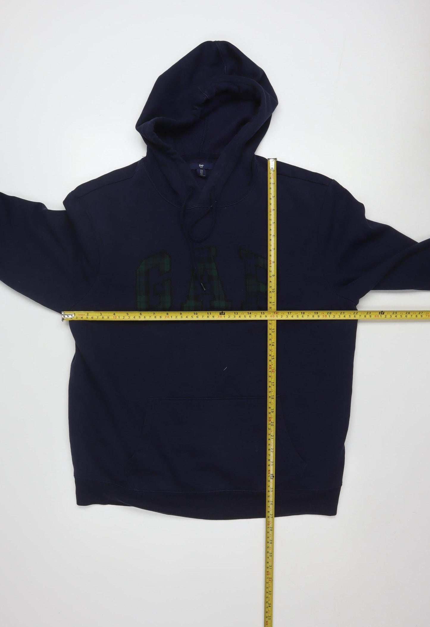 GAP Men's Blue Pullover Hoodie L Logo Fleece Sweatshirt