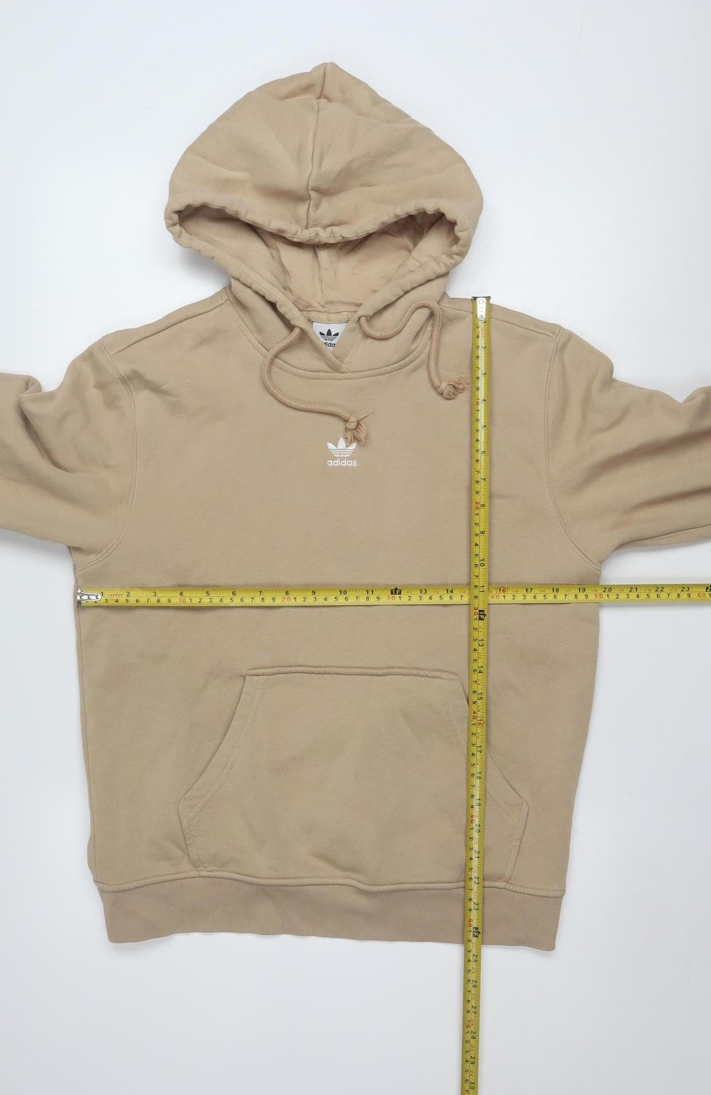 Adidas Womens Beige Pullover Hoodie Size 10 UK Cotton Blend Casual