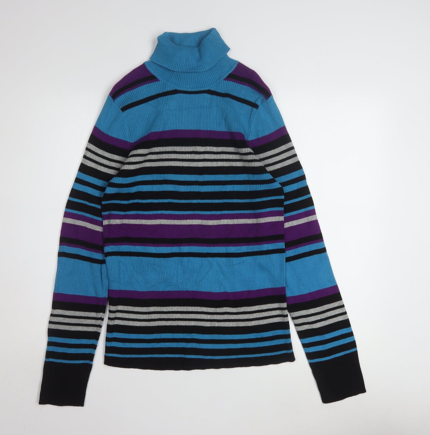 Northern Reflections Womens Multicoloured Cotton Roll Neck Jumper L
