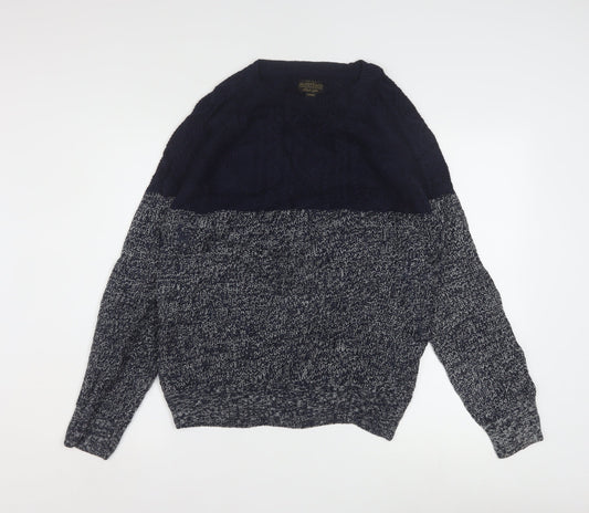 Alcott & Co Men's Blue Cable-Knit Pullover Jumper Size L