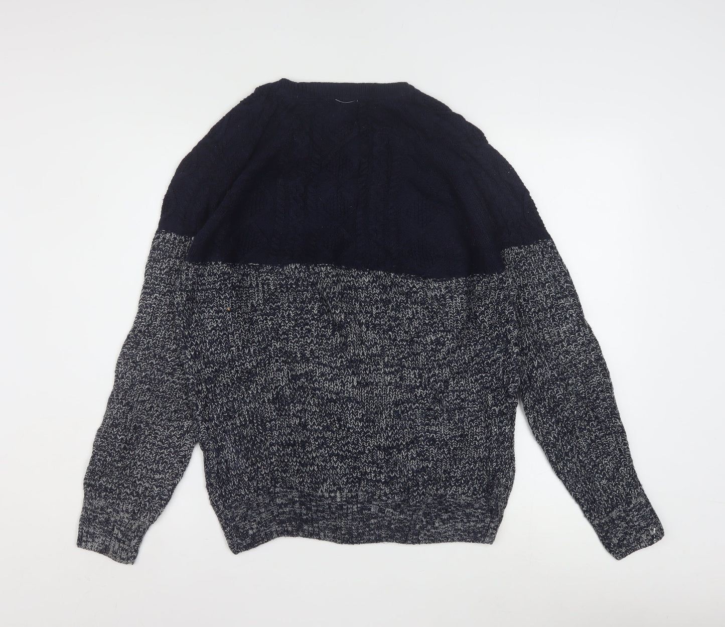 Alcott & Co Men's Blue Cable-Knit Pullover Jumper Size L