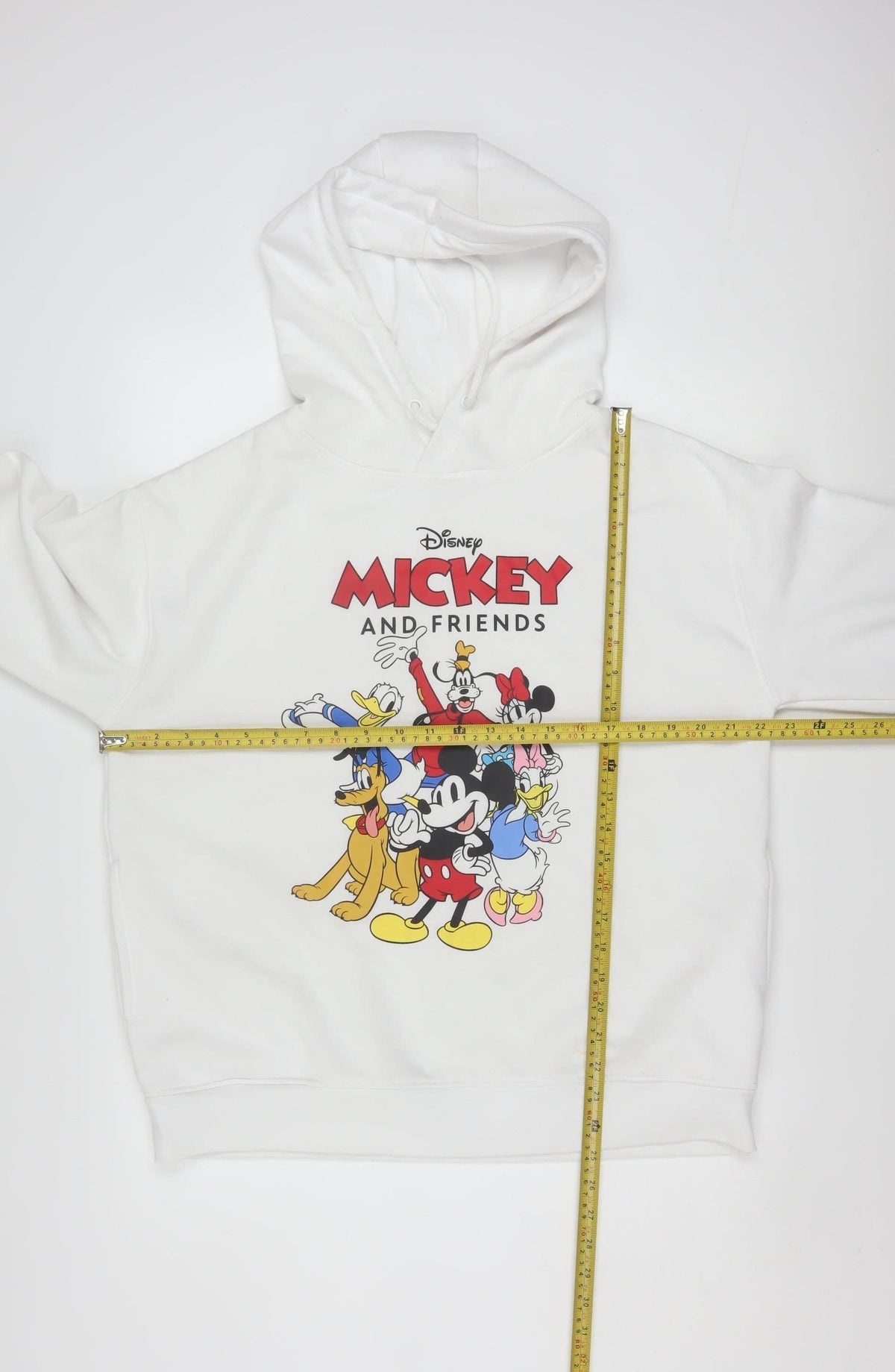 Disney Women White Hoodie Mickey & Friends M 12/14 Pullover