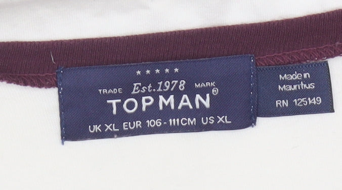 Topman Men's Multicoloured XL Long Sleeve Cotton Casual Shirt