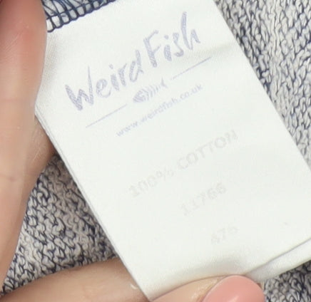 Weird Fish Women Blue Striped 3/4 Sleeve Cotton Jersey Top Size 12