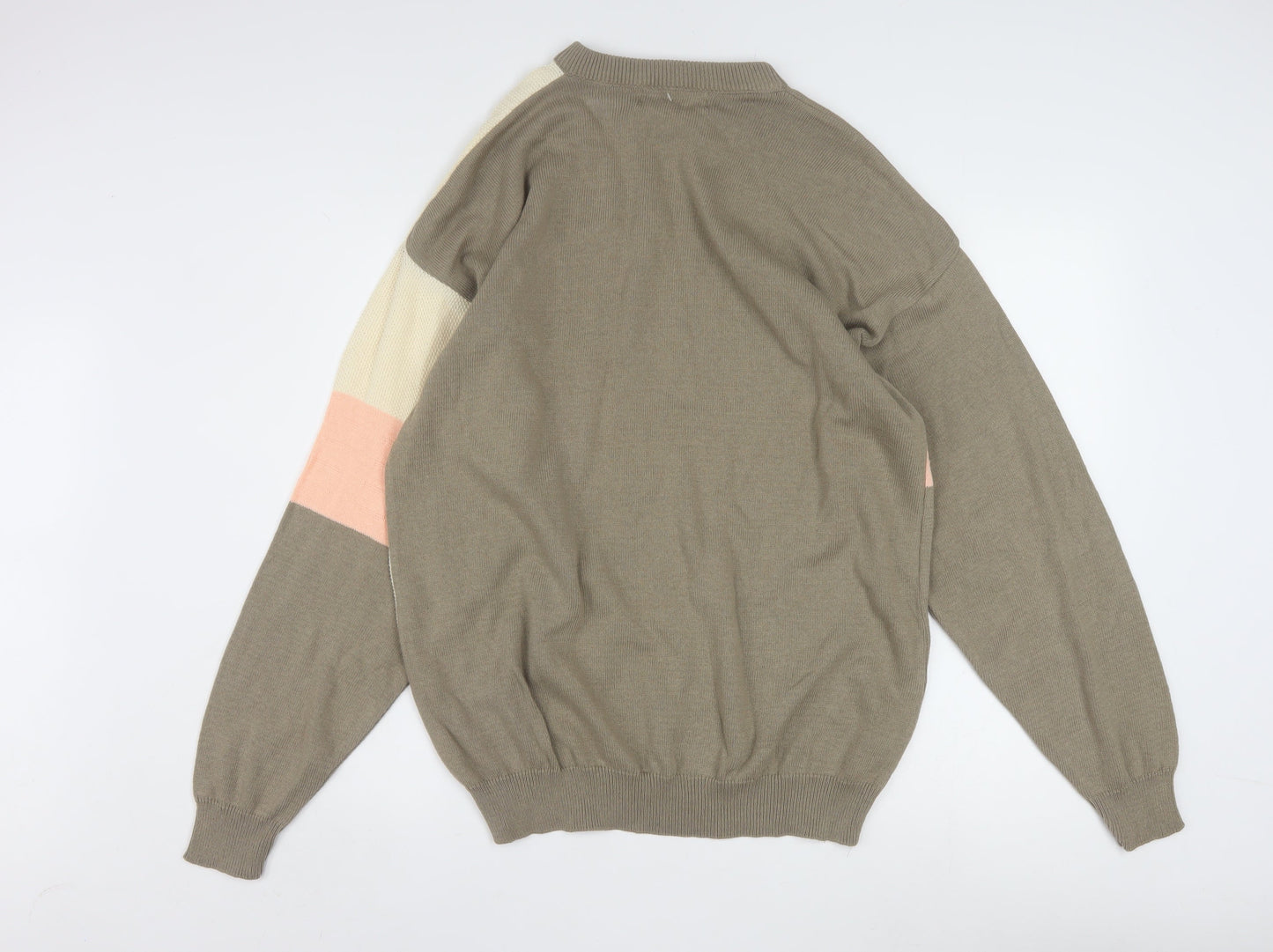 Classics by Caldwell Men's Beige Geometric Cotton Jumper L