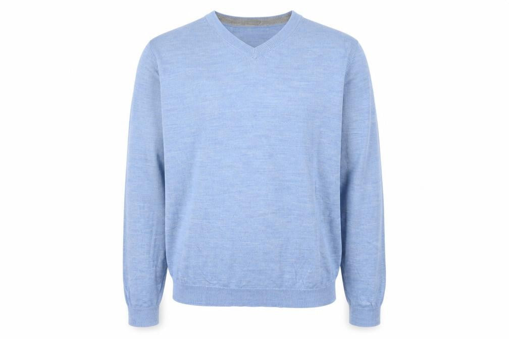 APT.9 Men's Blue V-Neck Lightweight Pullover Jumper Size M