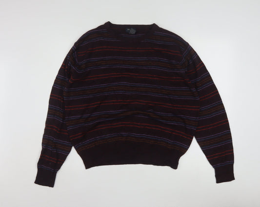 Dockers Men's Multicoloured Striped Acrylic Pullover Jumper L