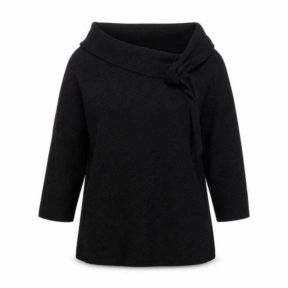 Joseph A. Womens Black Silk Cowl Neck 3/4 Sleeve Jumper Size M