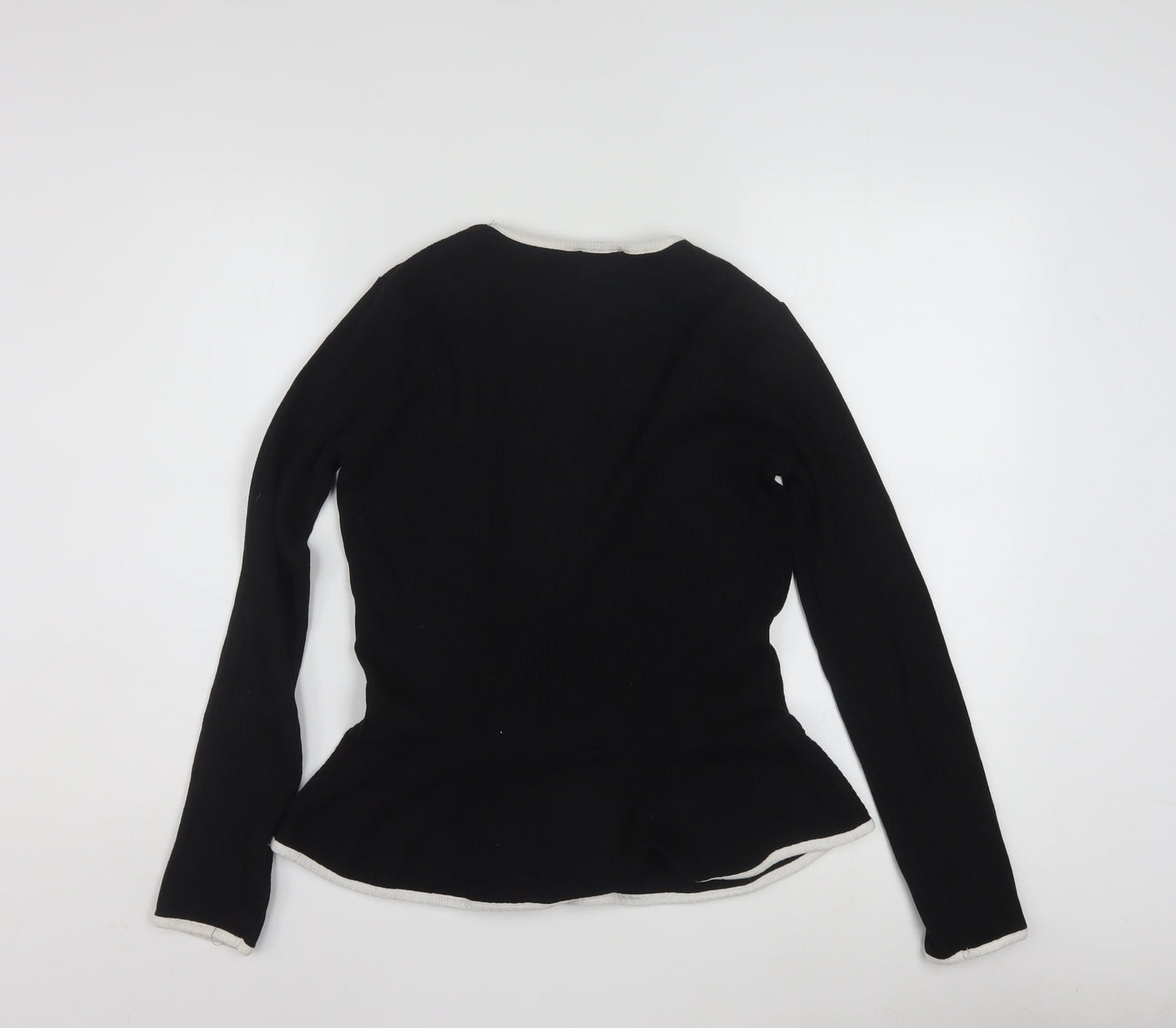 Zara Trafaluc Womens Black Long Sleeve Basic Stretch Top Size 10