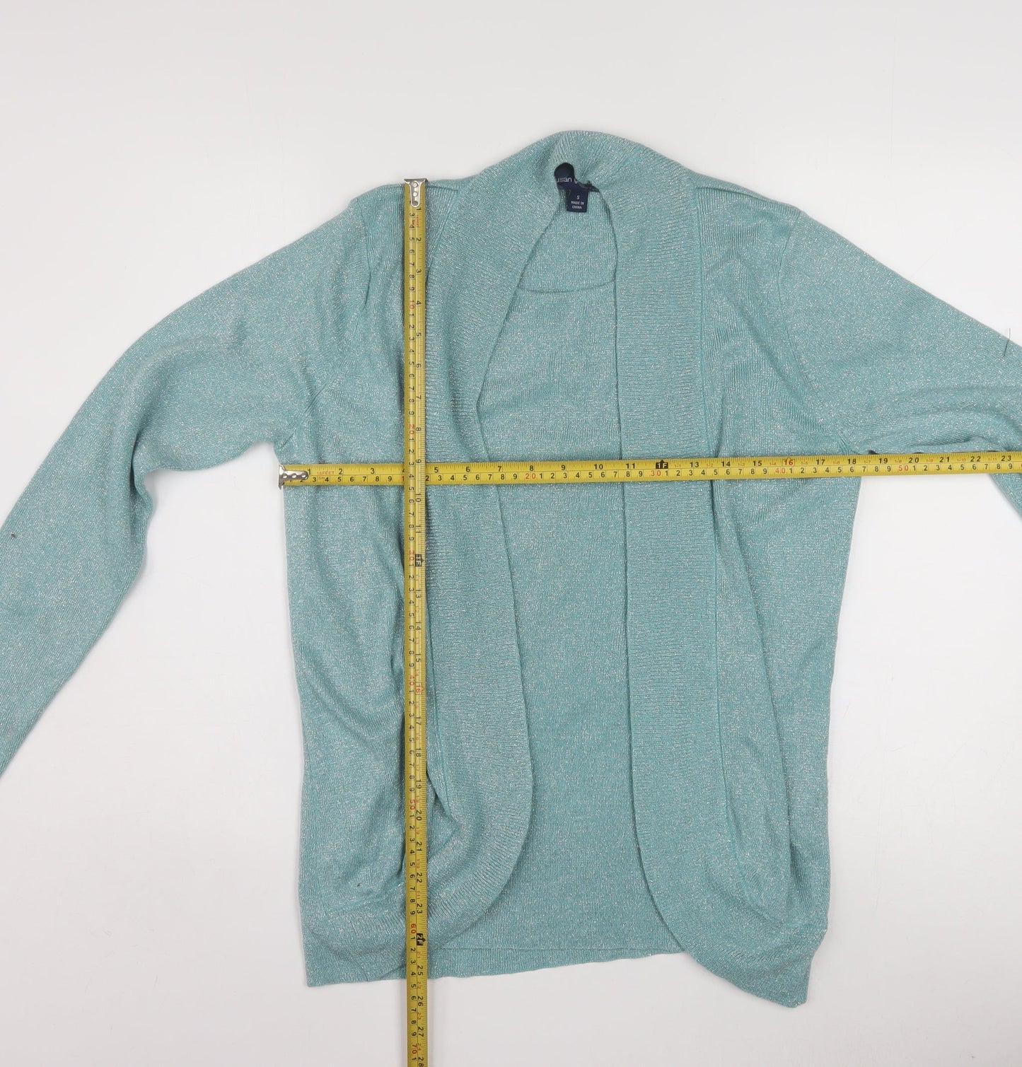 Susan Graver Women’s Green Long Sleeve Open Cardigan Size S