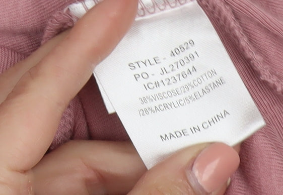 Clarity by Threadz Women's Pink Ruffle Hem Tunic Top Size S