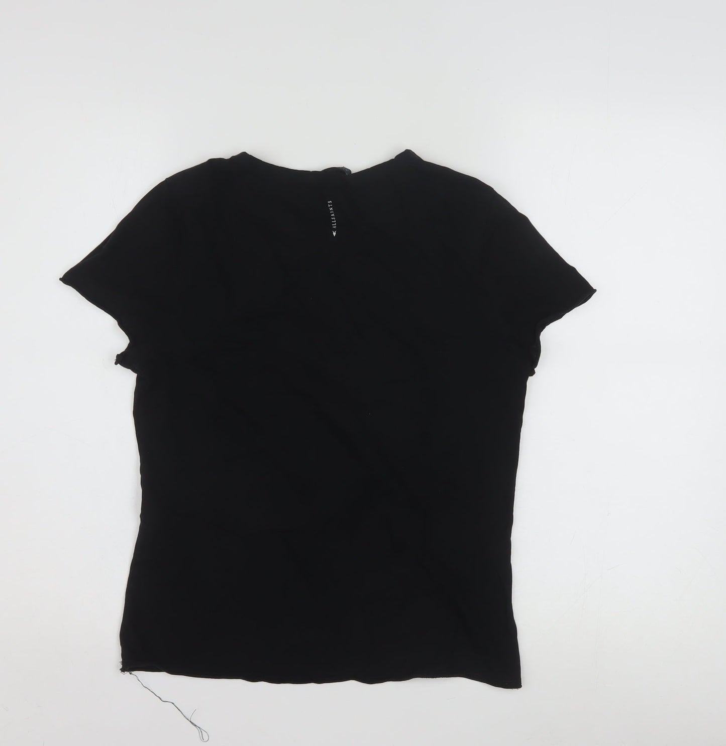 AllSaints Women's Black Cotton Slim Fit Short Sleeve T-Shirt Size M