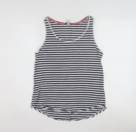 Joules Womens Blue White Striped Sleeveless Cotton Tank Top Size 12