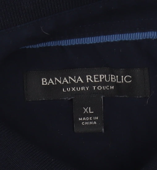 Banana Republic Men's Blue XL Striped Cotton Polo Shirt