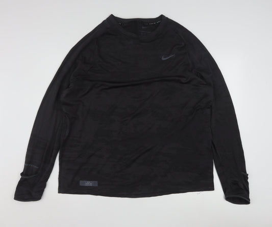 Nike Men's Black XL Therma-Fit ADV Running Long Sleeve Top