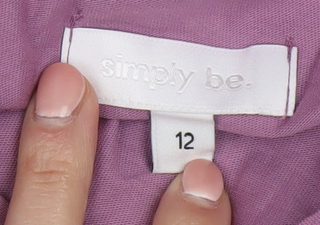 Simply Be Women’s Purple Long Sleeve Cotton Roll Neck Top Size 12
