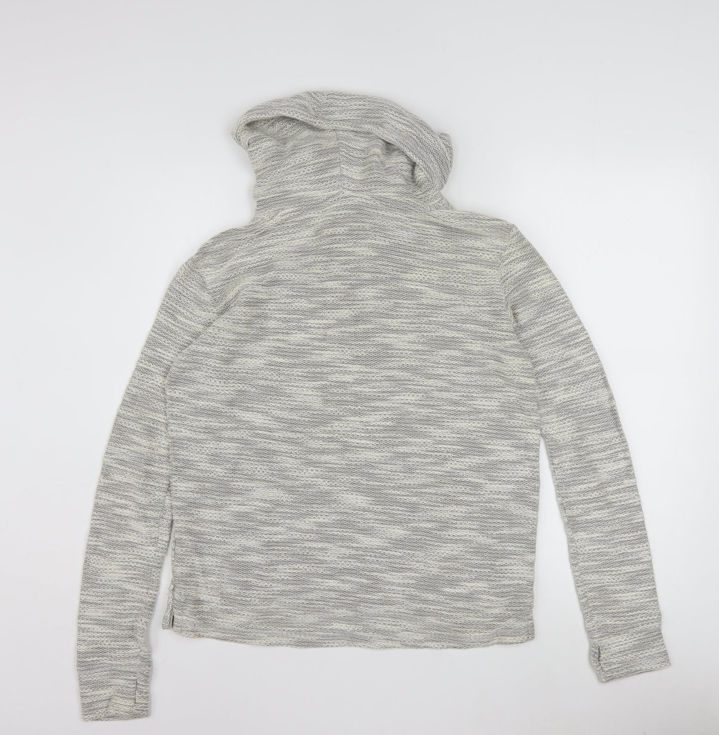 Hollister Women’s Grey Knit Pullover Hoodie XS Cotton Blend