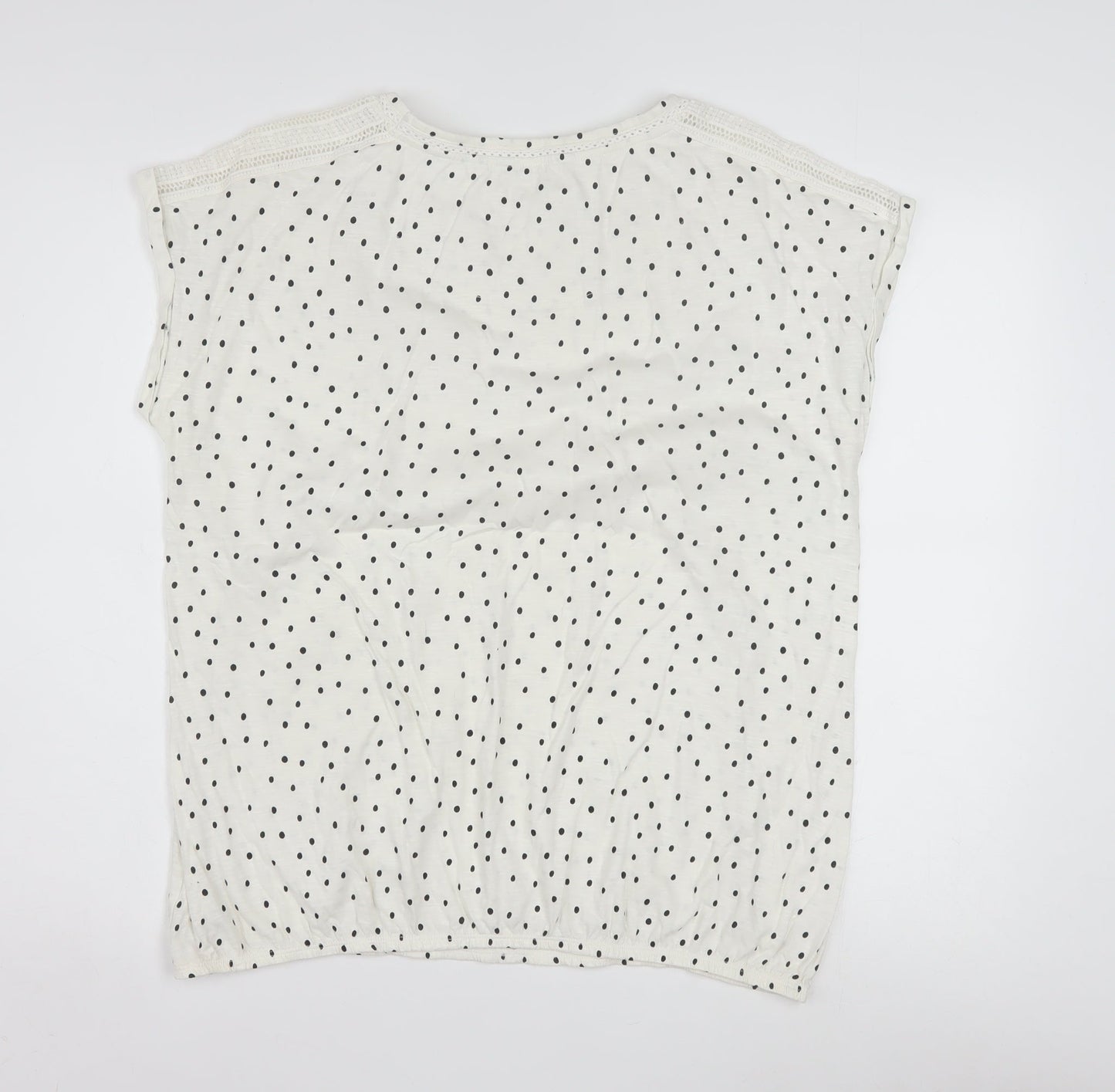 Next Women’s White Polka Dot Cotton Short Sleeve T-Shirt Size 18