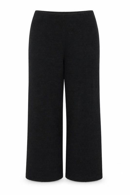 Marks and Spencer Women’s Charcoal Wide-Leg Trousers Size 18 Long Polyester Cotton Blend