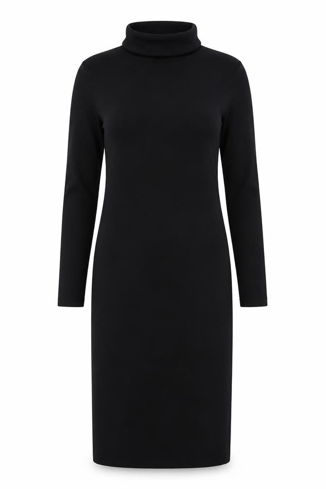 ASOS Women’s Black Size 12 Bodycon Roll Neck Midi Dress
