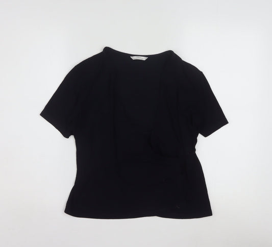 Marks and Spencer Women’s Dark Navy Wrap Blouse Size 14 V-Neck Jersey Top