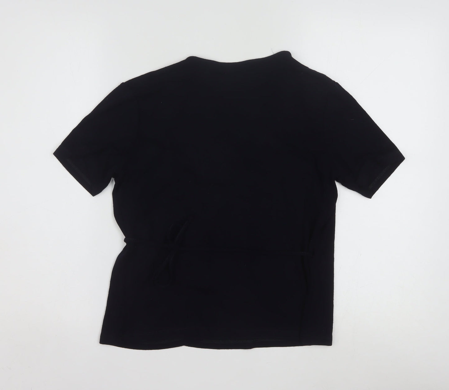 Marks and Spencer Women’s Dark Navy Wrap Blouse Size 14 V-Neck Jersey Top