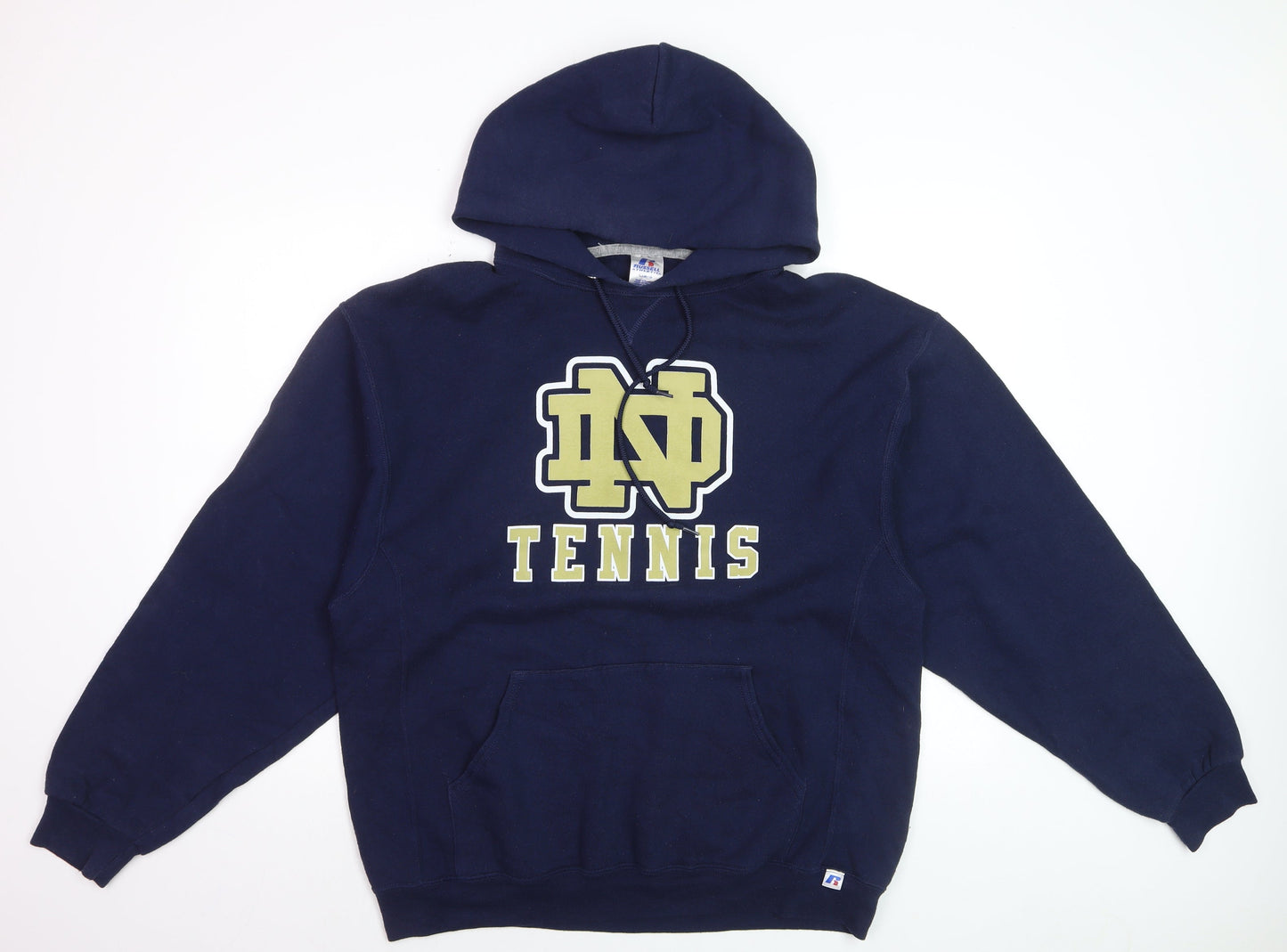 Russell Athletic Men's Blue Pullover Hoodie L Graphic Varsity Tennis