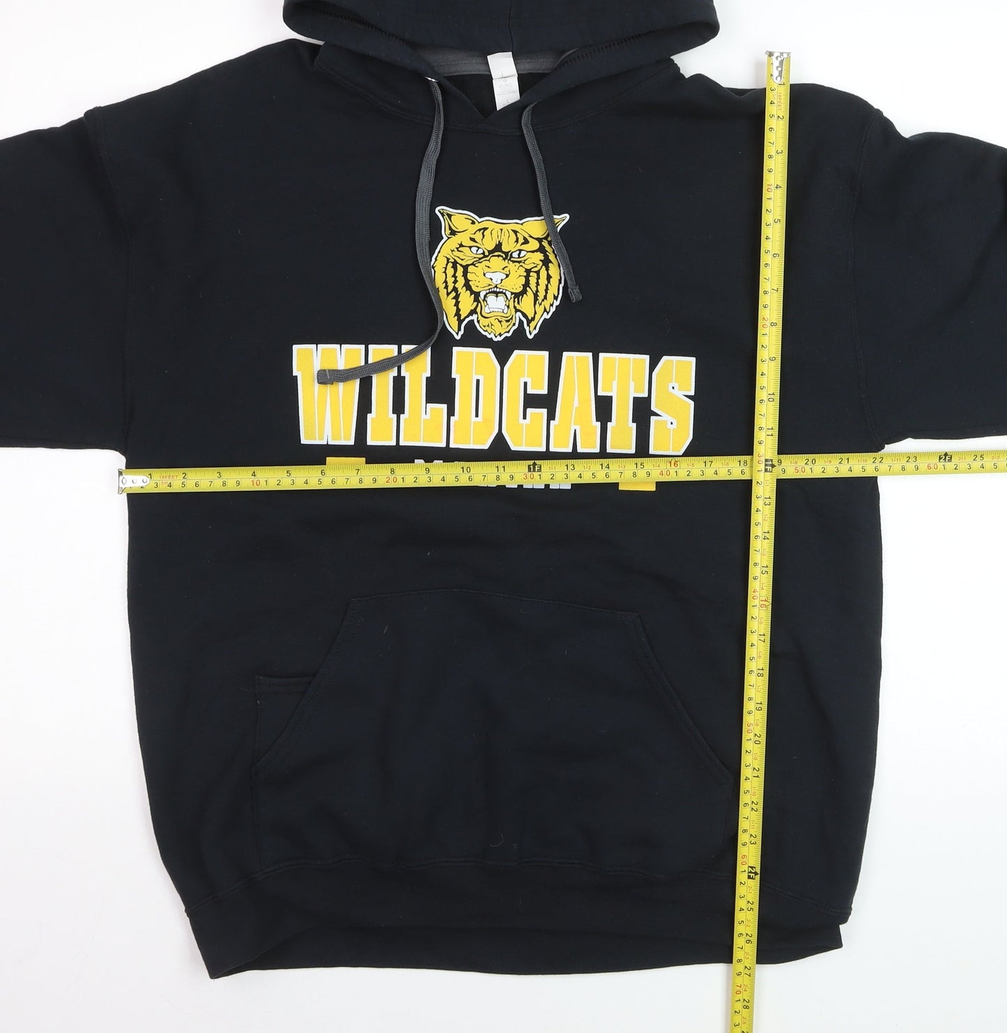 Fruit of the Loom Mens Black Pullover Hoodie L Wildcats Graphic