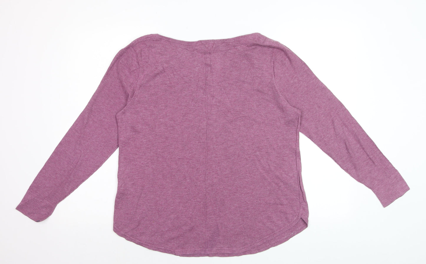 White Stuff Women's Purple Cotton V-Neck Jumper Size 14