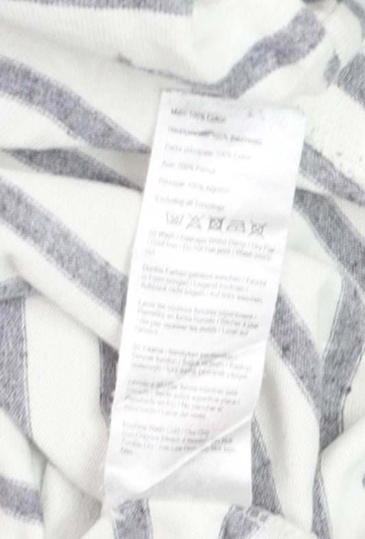 Joules Womens White Striped Star Long Sleeve Cotton T-Shirt Size 12