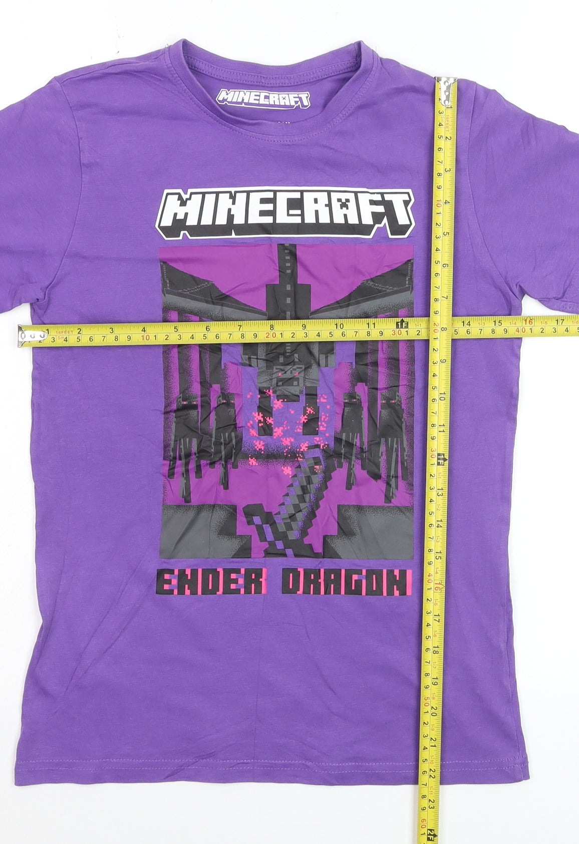 Minecraft Boys Purple Ender Dragon Graphic T-Shirt 10-11 Years