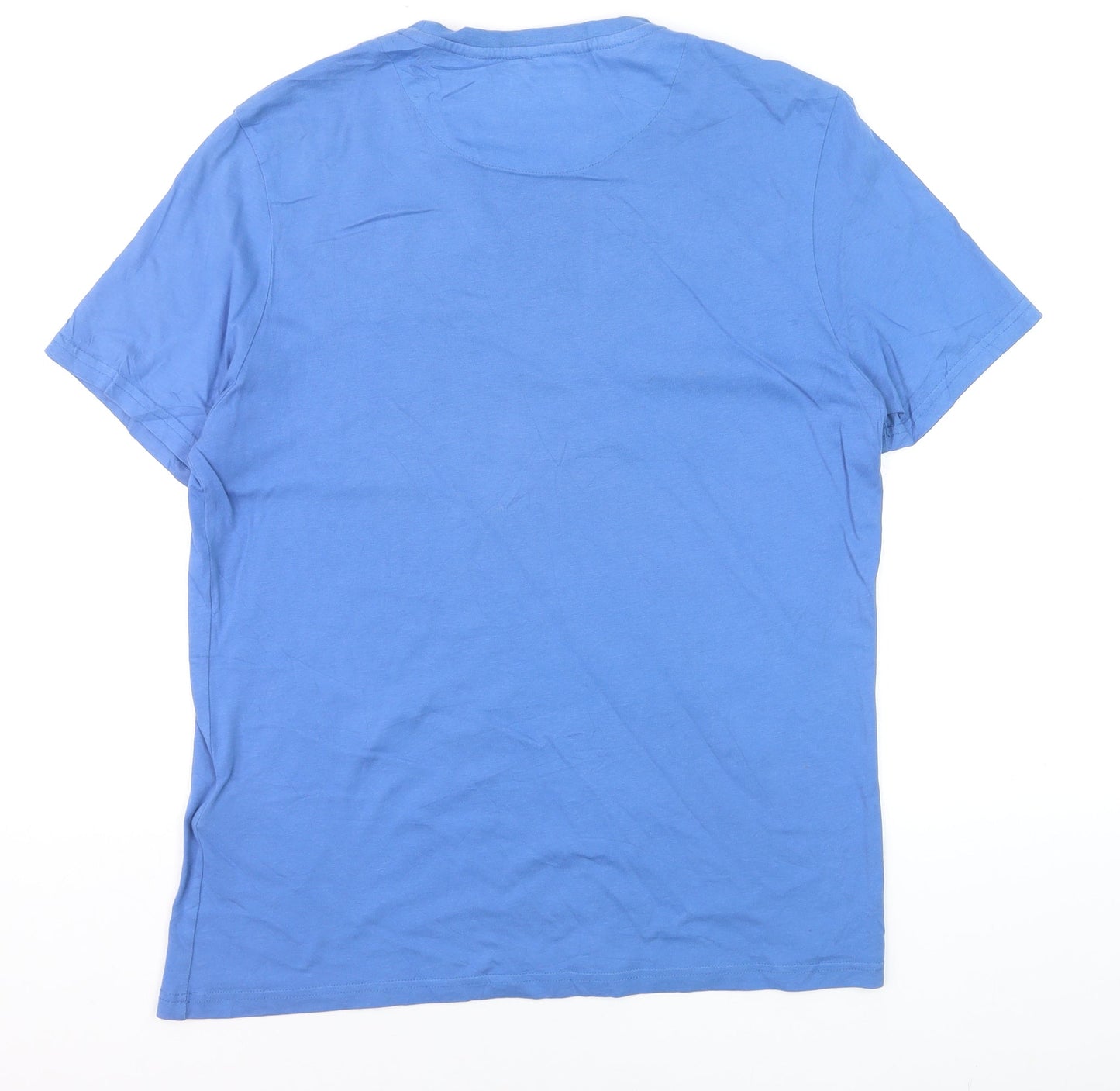 Lyle & Scott Men's Blue Organic Cotton Crew Neck T-Shirt Size L